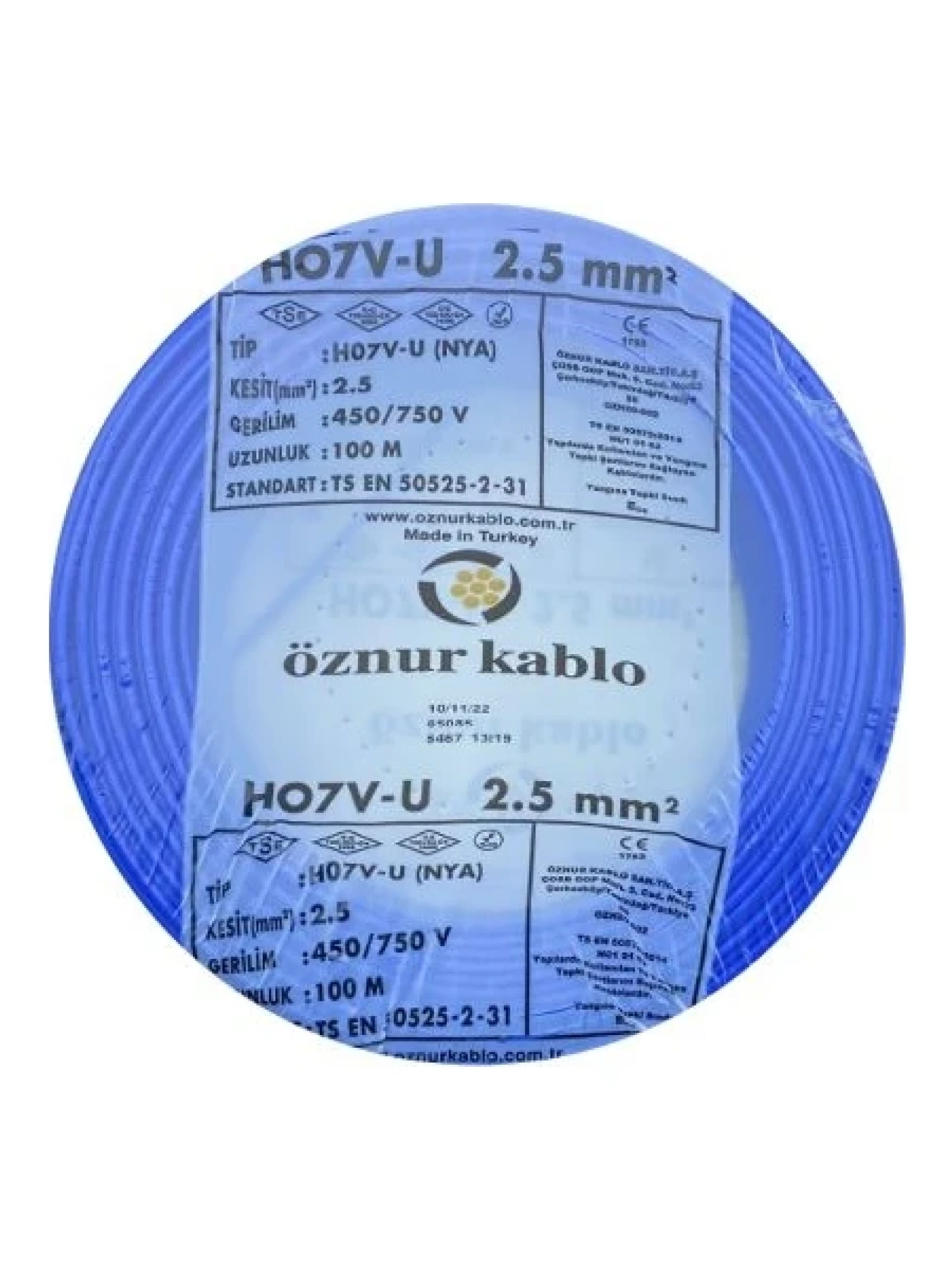 Öznur 2,5'luk Nya Kablo  Mavi 