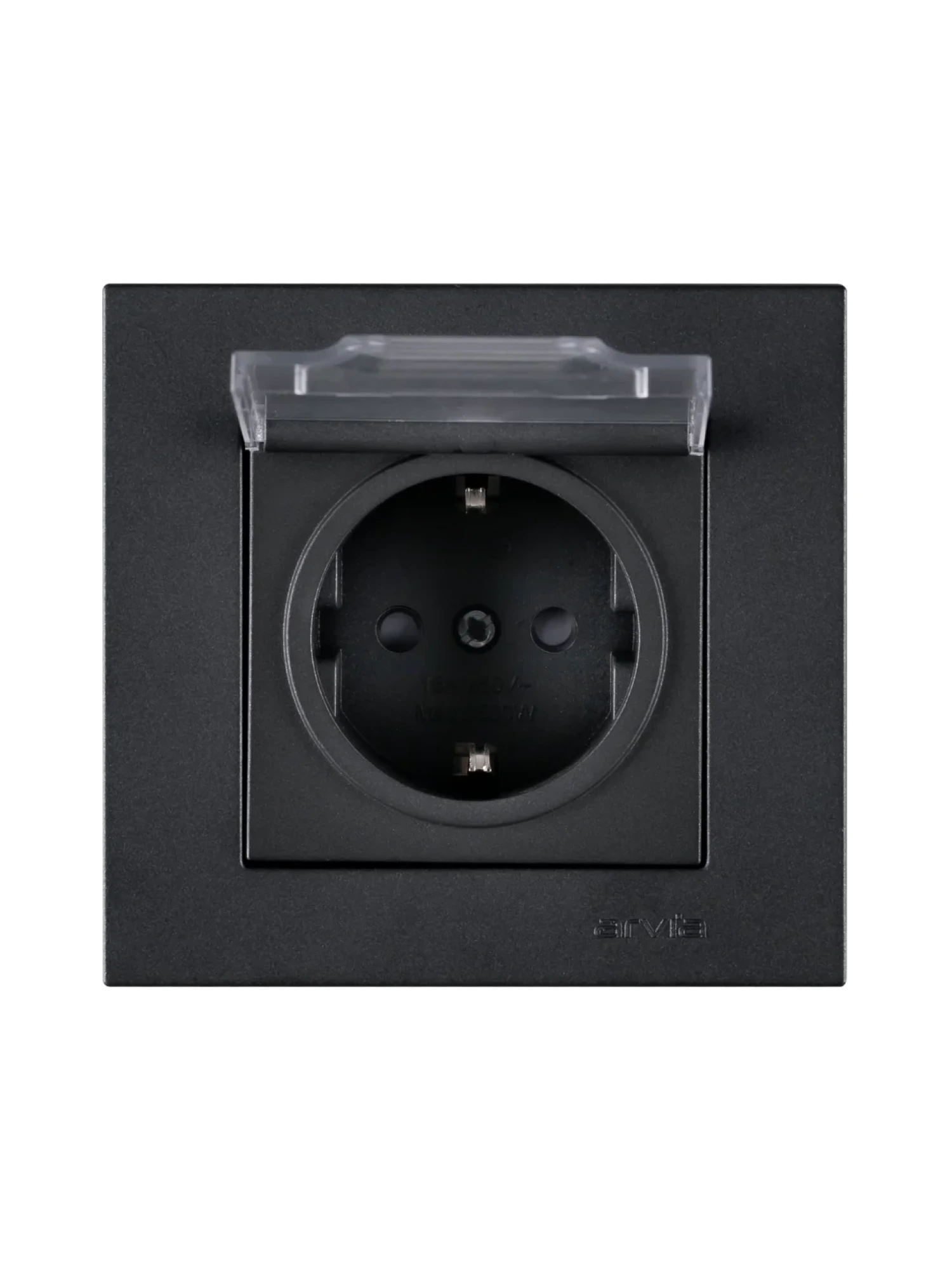 Arvia Füme Kapaklı Topraklı Priz (Çerçevesiz)